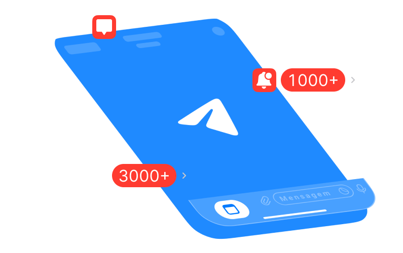 Celular com aplicativo do telegram aberto