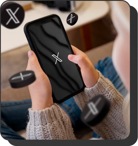 Celular com aplicativo do x aberto