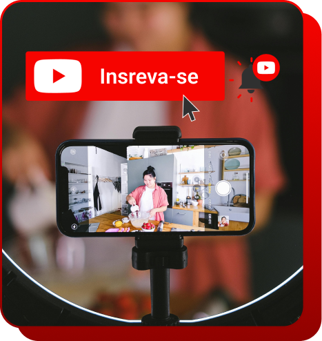 Celular com aplicativo do youtube aberto